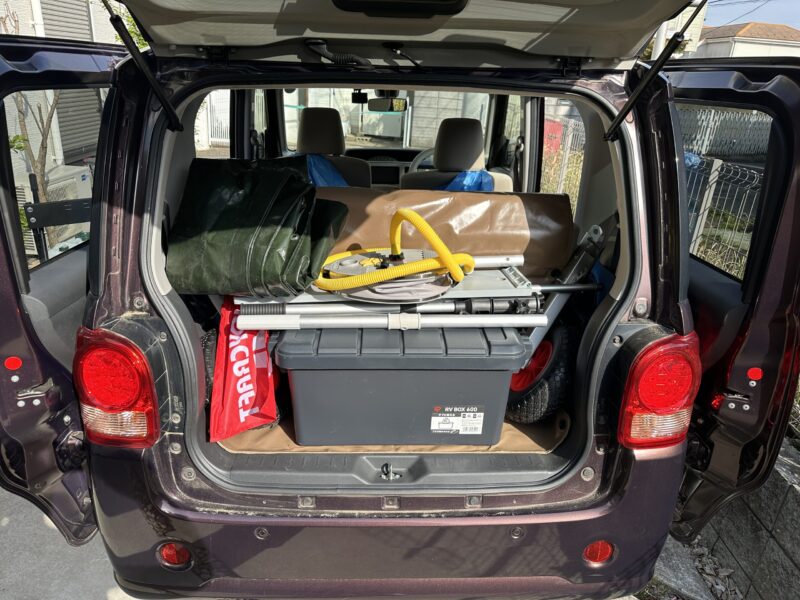 ラポッシュ260を軽自動車に積載して釣りに出る